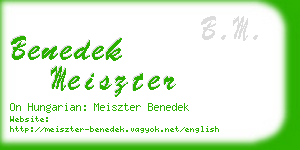 benedek meiszter business card